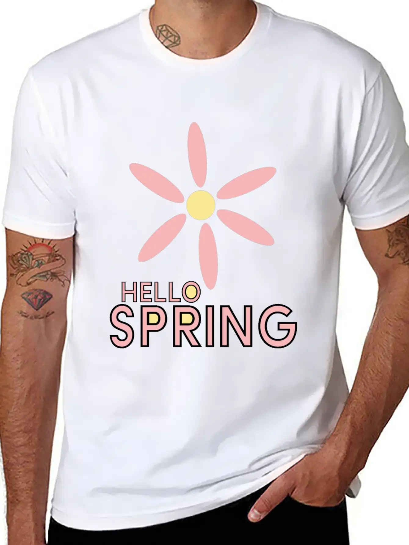 Hello Spring Unisex Casual T-Shirt – Clean Design For Daily Comfort