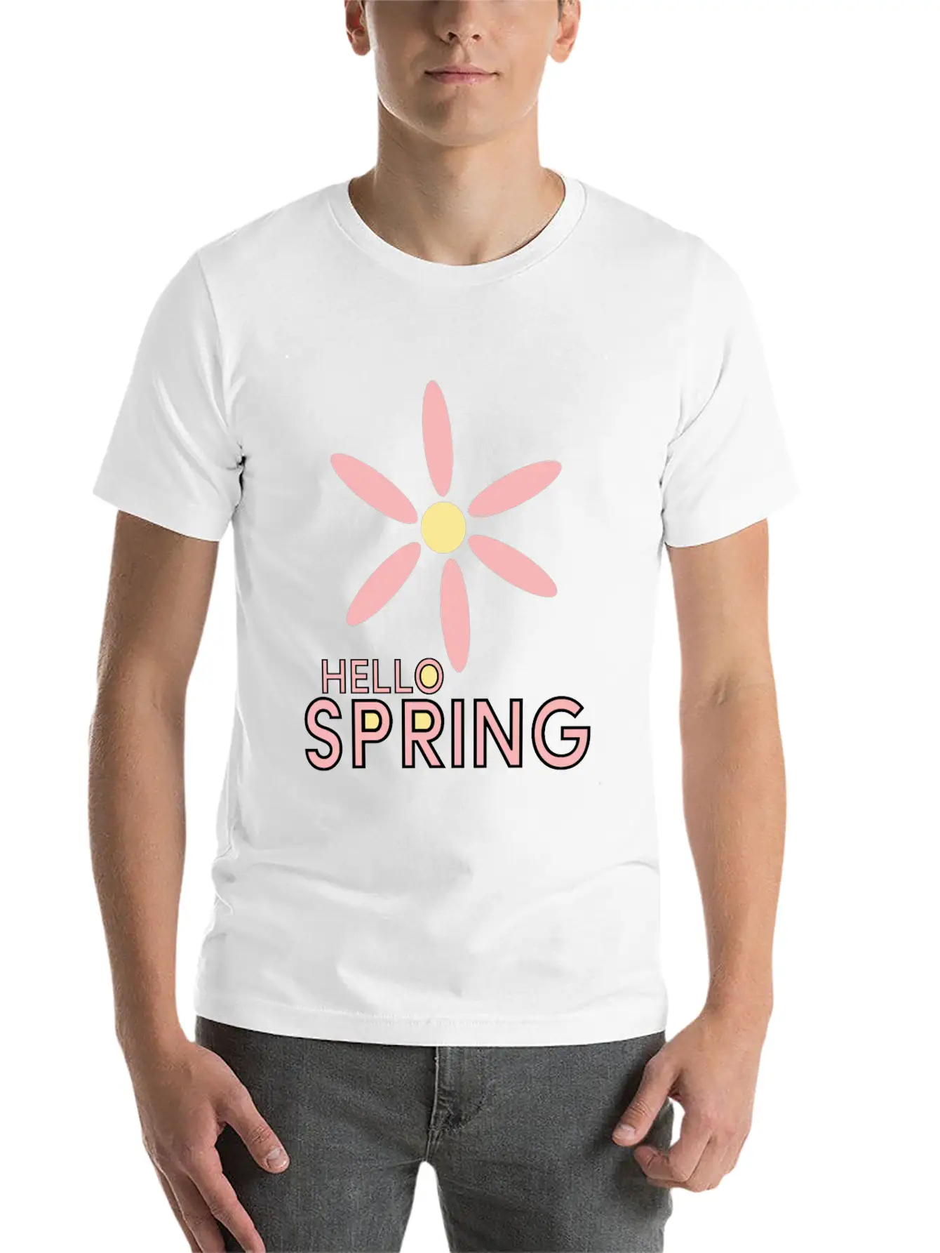 Hello Spring Unisex Casual T-Shirt – Clean Design For Daily Comfort