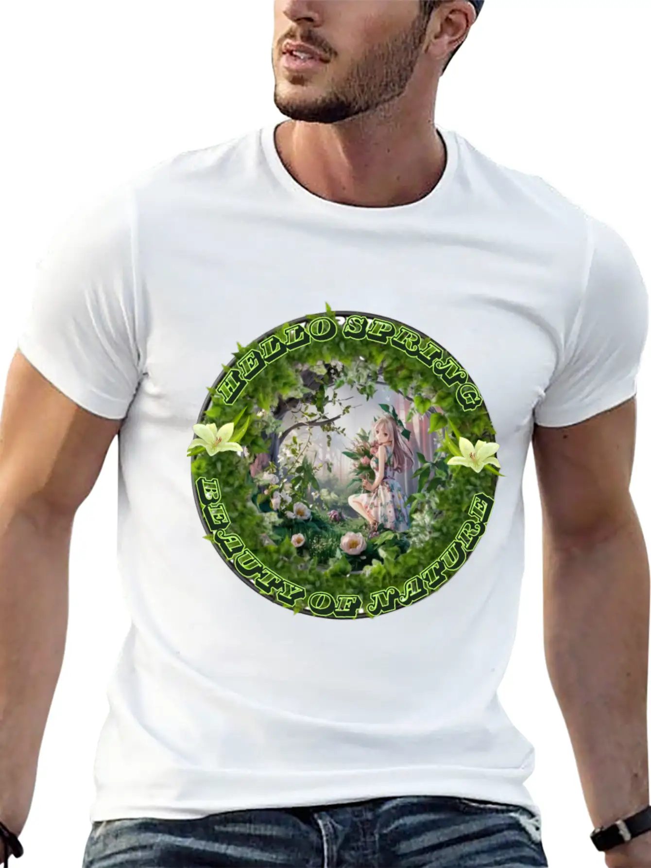 HELLO SPRING Unisex Short Sleeve Soft Cotton T-Shirt – Casual Everyday Wear