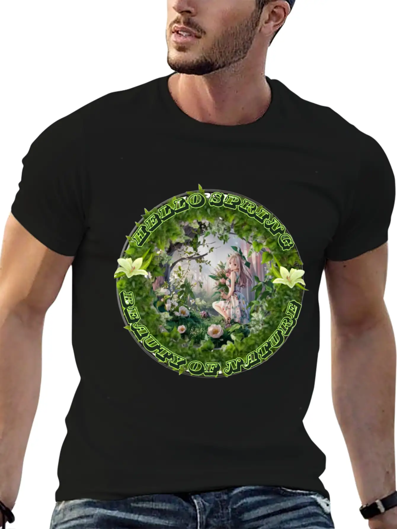HELLO SPRING Unisex Short Sleeve Soft Cotton T-Shirt – Casual Everyday Wear