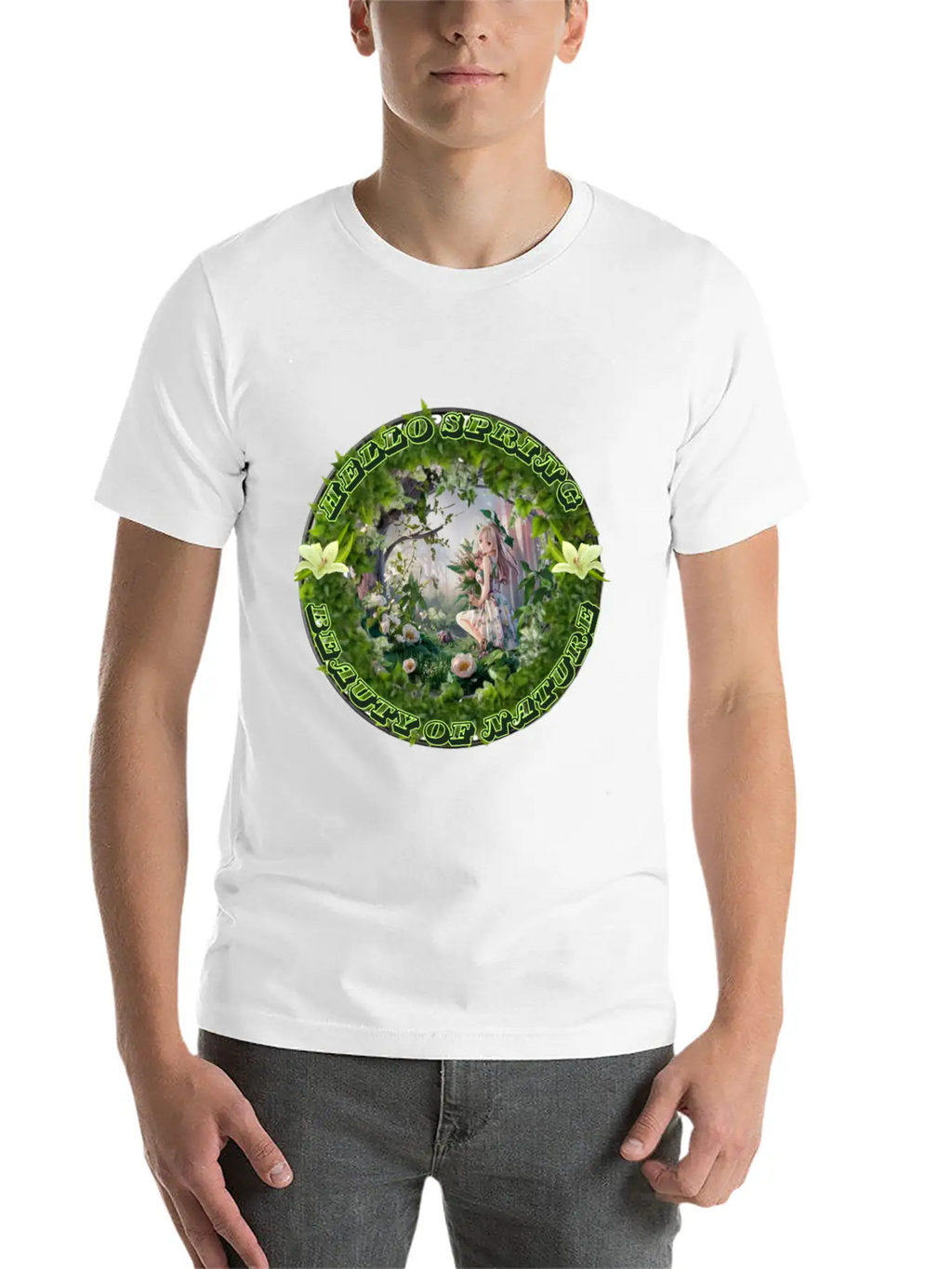 HELLO SPRING Unisex Short Sleeve Soft Cotton T-Shirt – Casual Everyday Wear