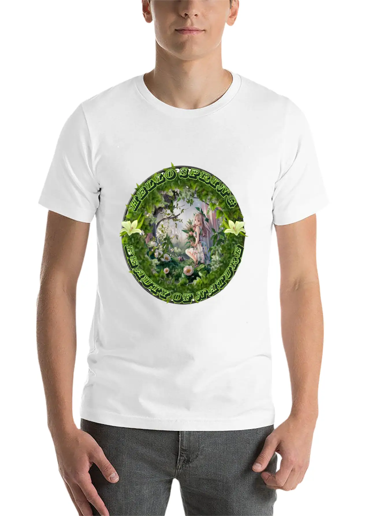 HELLO SPRING Unisex Short Sleeve Soft Cotton T-Shirt – Casual Everyday Wear