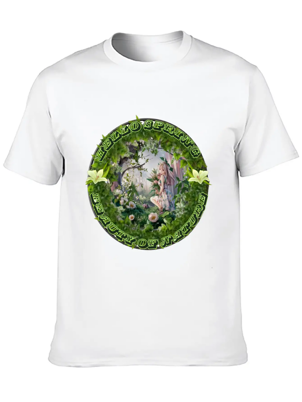 HELLO SPRING Unisex Short Sleeve Soft Cotton T-Shirt – Casual Everyday Wear