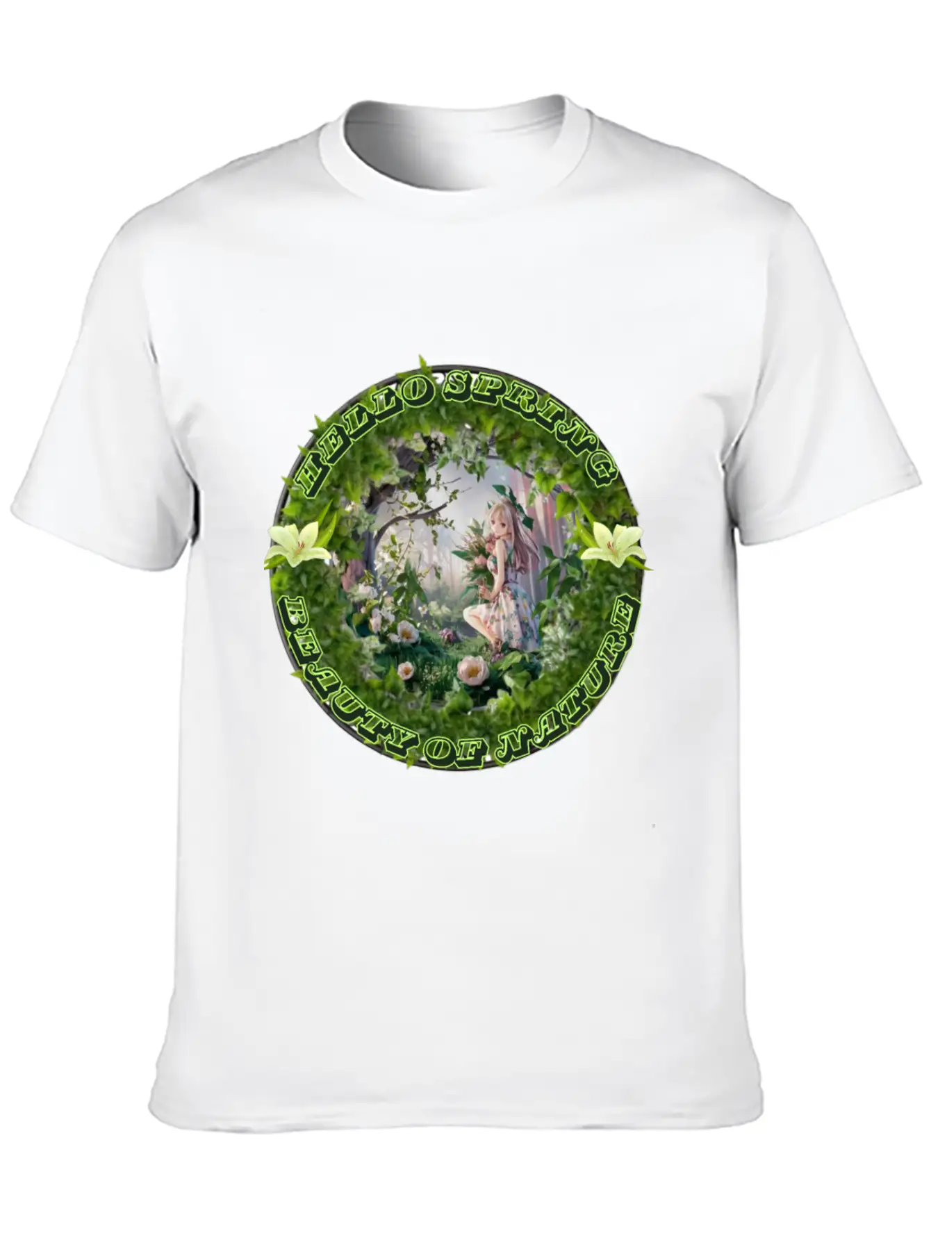 HELLO SPRING Unisex Short Sleeve Soft Cotton T-Shirt – Casual Everyday Wear