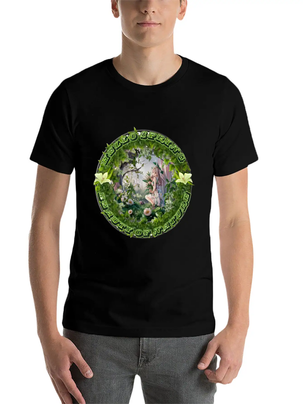 HELLO SPRING Unisex Short Sleeve Soft Cotton T-Shirt – Casual Everyday Wear