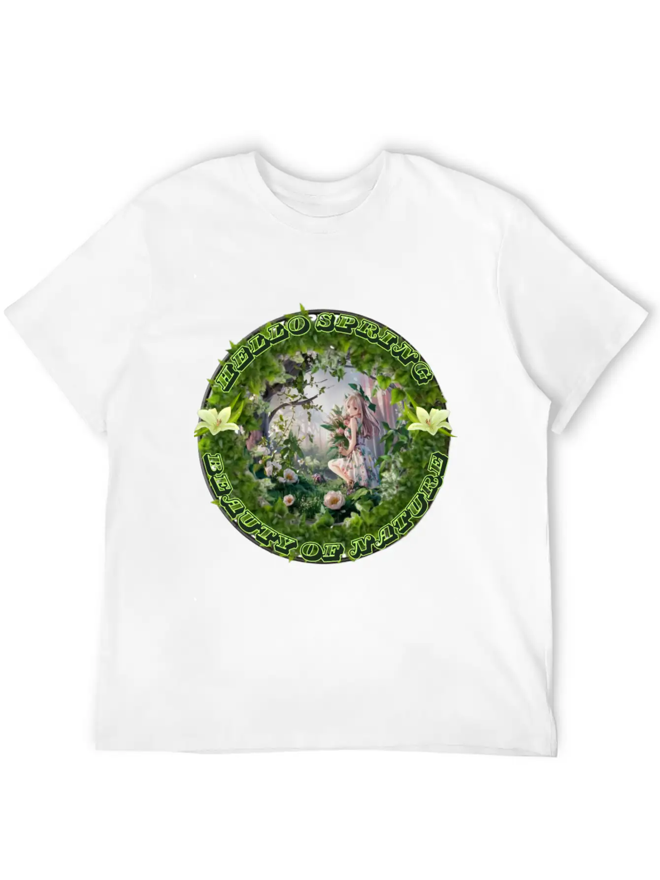 HELLO SPRING Unisex Short Sleeve Soft Cotton T-Shirt – Casual Everyday Wear