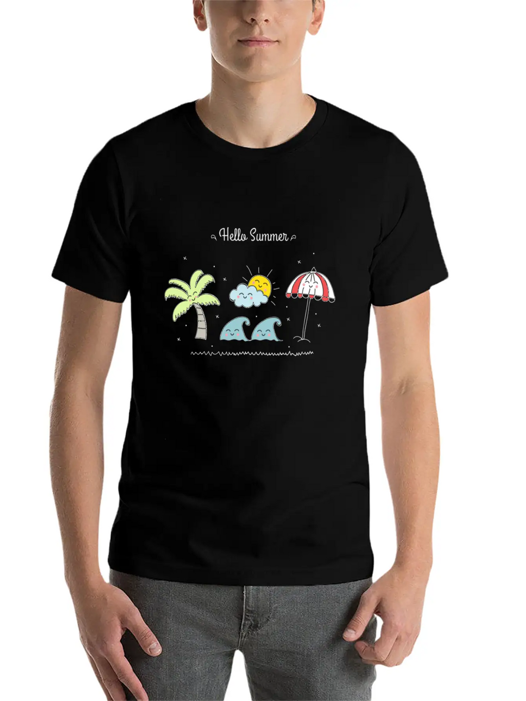 Hello Summer Breathable Soft Cotton T-Shirt – Timeless Casual Look