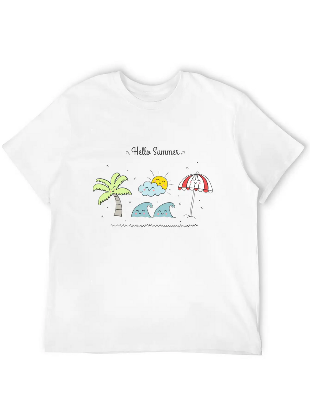 Hello Summer Breathable Soft Cotton T-Shirt – Timeless Casual Look
