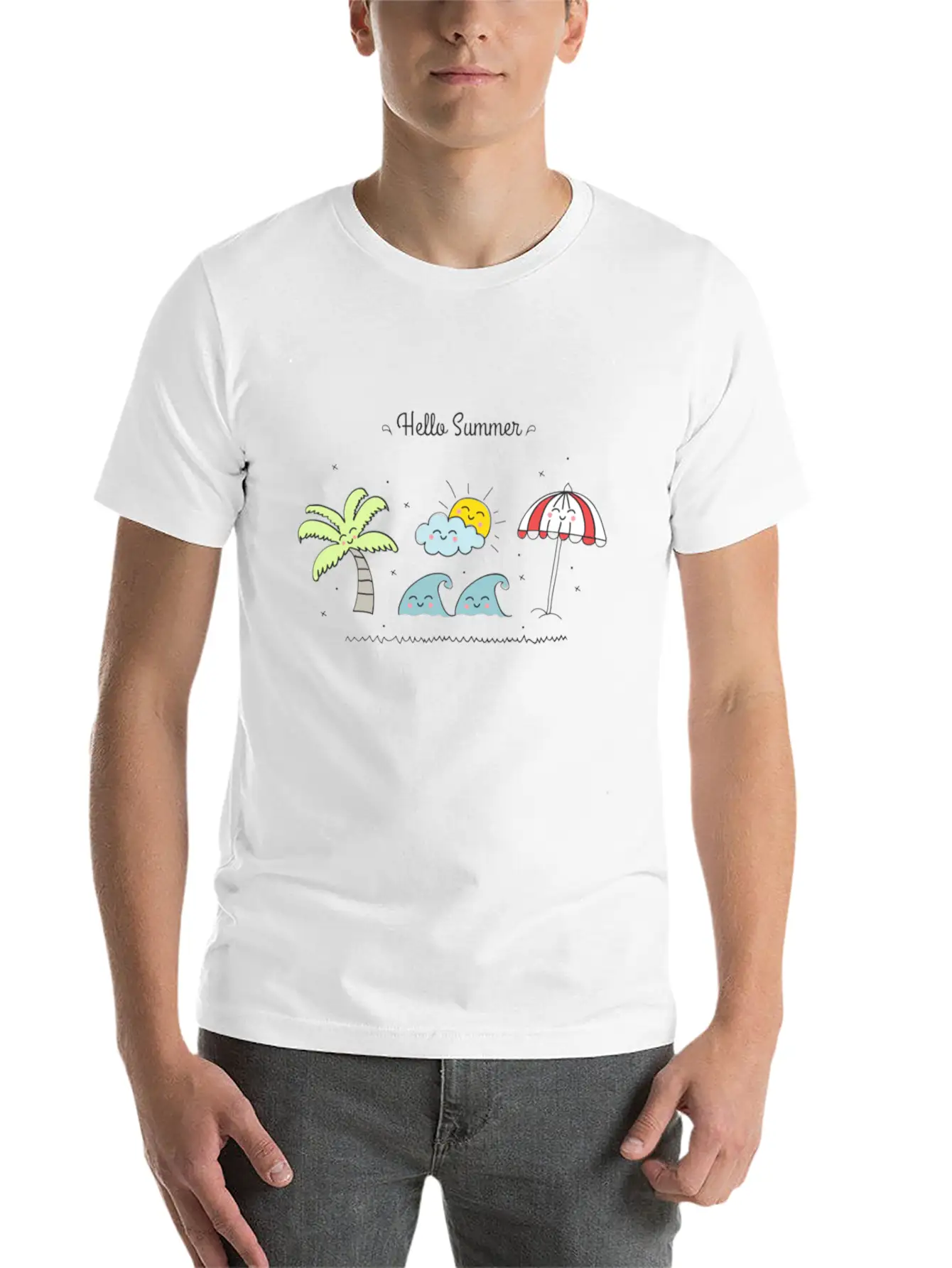Hello Summer Breathable Soft Cotton T-Shirt – Timeless Casual Look