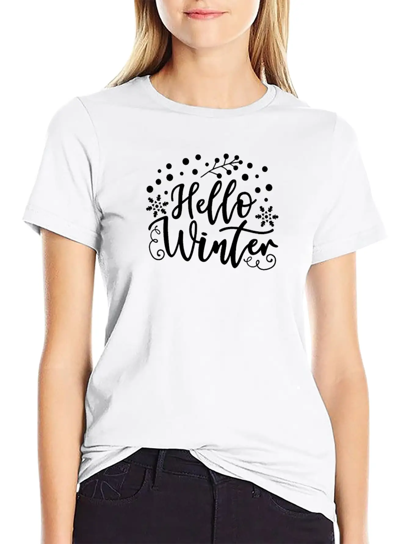 Hello Winter Breathable Soft Cotton T-Shirt – Timeless Casual Look
