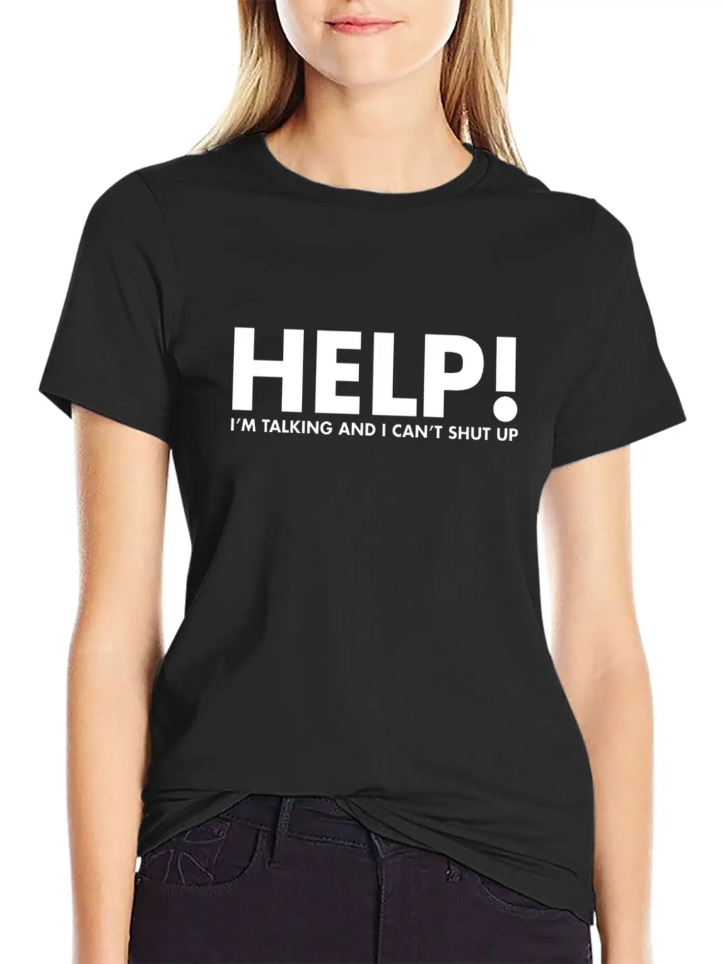 Help! I'M Talking & I Can'T Shut Up Funny Saying Unisex Casual T-Shirt – Clean Design For Daily Comfort