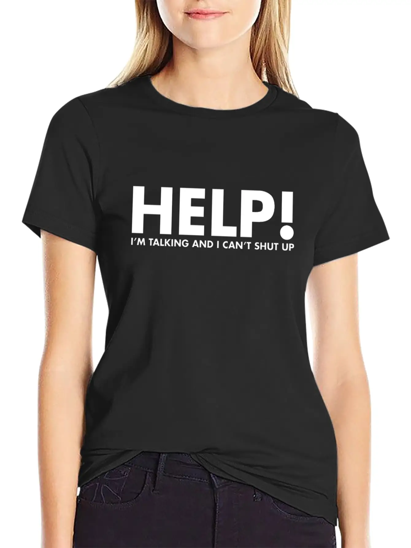 Help! I'M Talking & I Can'T Shut Up Funny Saying Unisex Casual T-Shirt – Clean Design For Daily Comfort