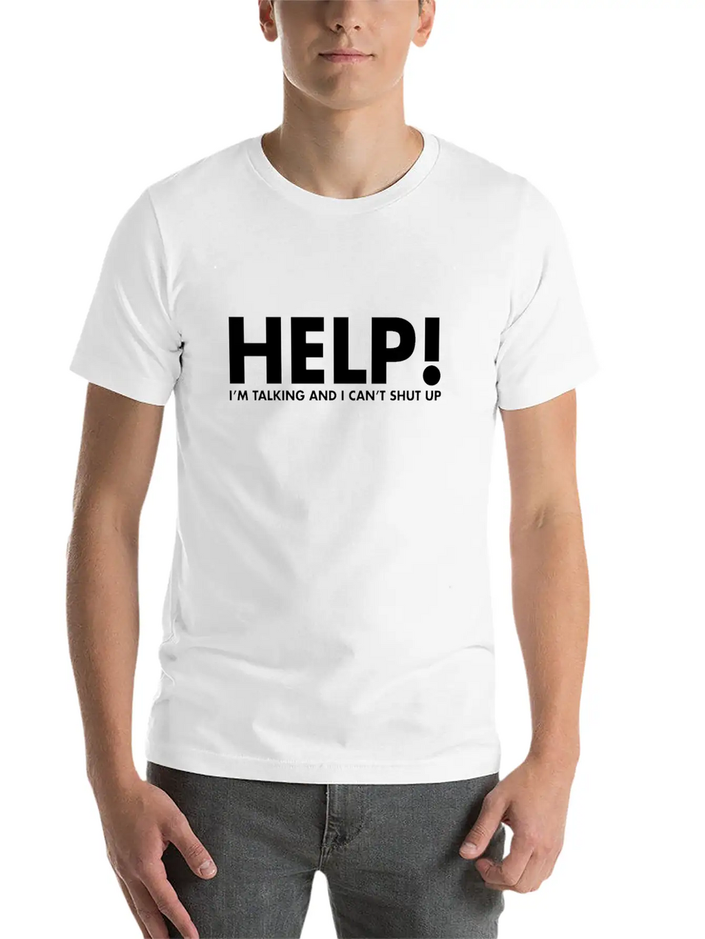 Help! I'M Talking & I Can'T Shut Up Funny Saying Unisex Casual T-Shirt – Clean Design For Daily Comfort