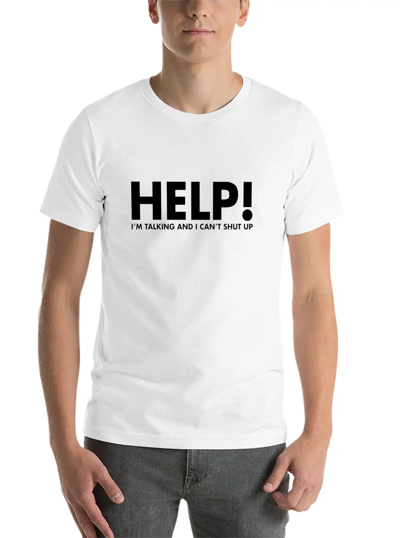 Help! I'M Talking & I Can'T Shut Up Funny Saying Unisex Casual T-Shirt – Clean Design For Daily Comfort