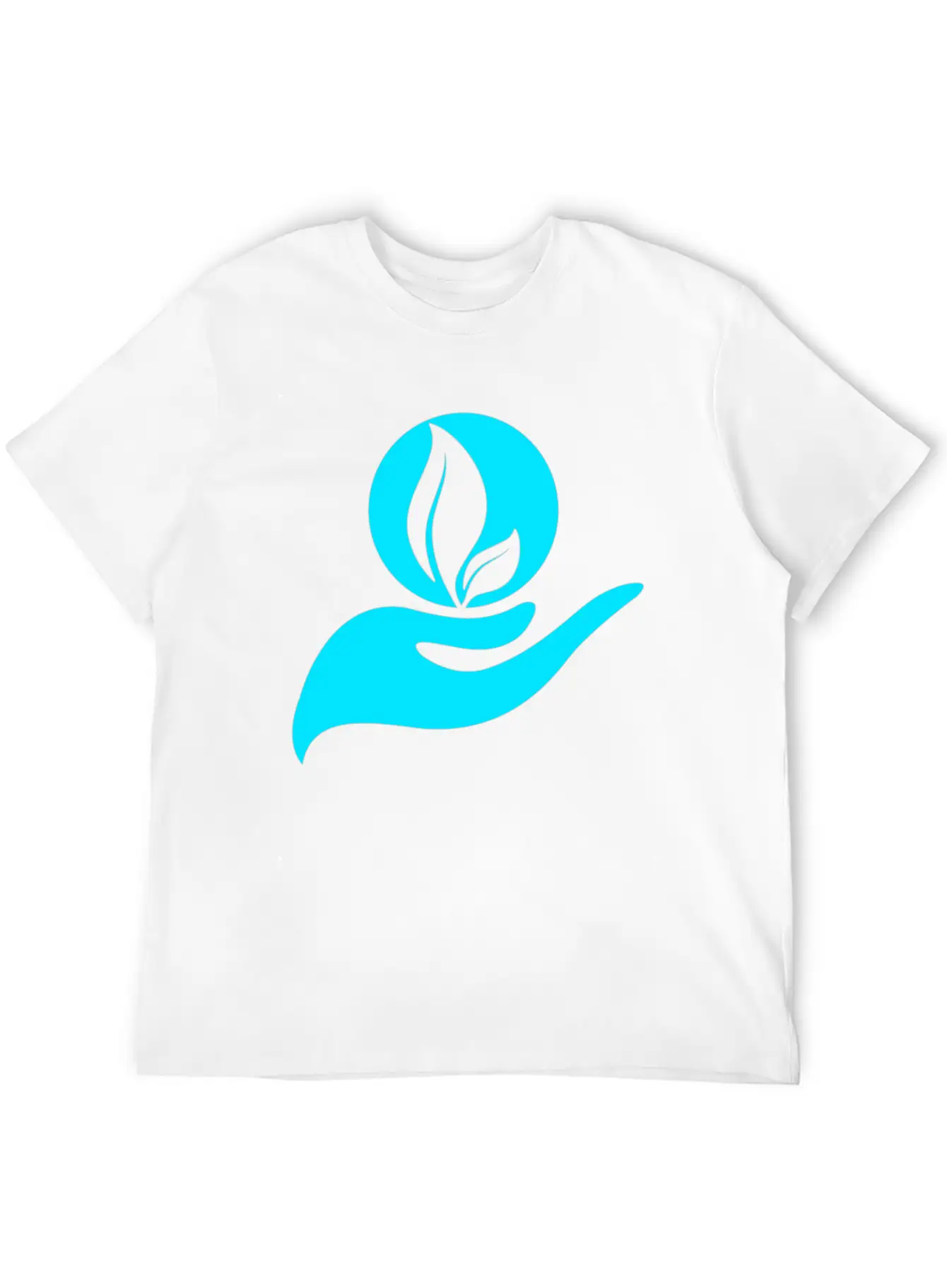 Helping Hands Skyblue Colors Design Breathable Soft Cotton T-Shirt – Timeless Casual Look