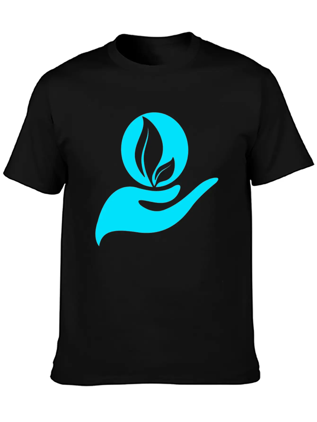 Helping Hands Skyblue Colors Design Breathable Soft Cotton T-Shirt – Timeless Casual Look