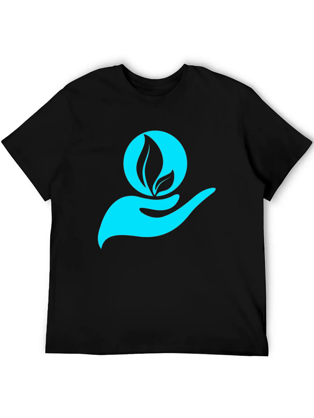 Helping Hands Skyblue Colors Design Breathable Soft Cotton T-Shirt – Timeless Casual Look