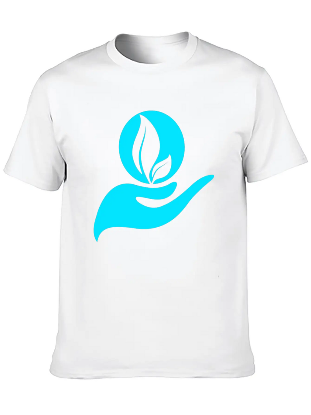 Helping Hands Skyblue Colors Design Breathable Soft Cotton T-Shirt – Timeless Casual Look