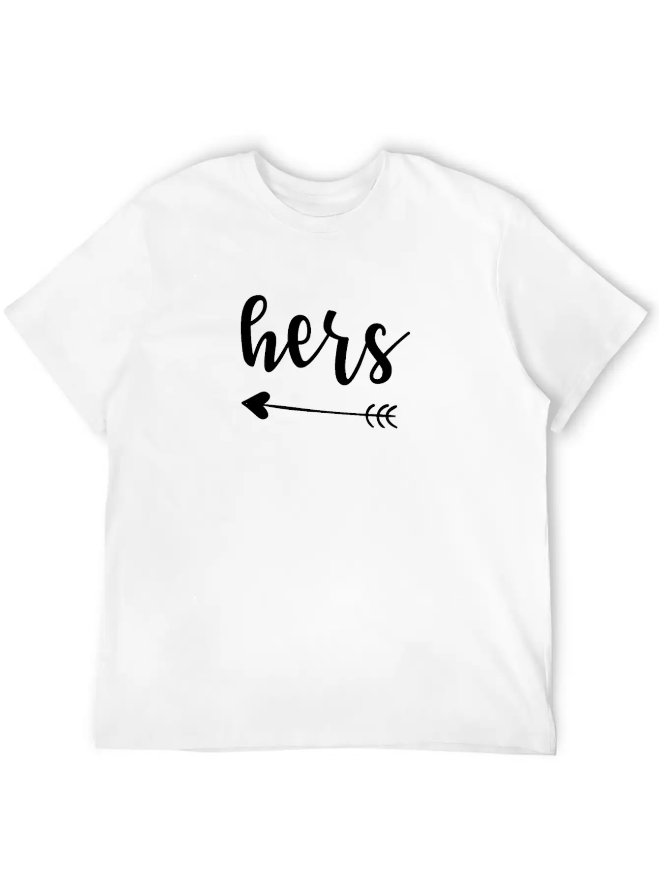 HERS - Left Arrow Unisex Short Sleeve Soft Cotton T-Shirt – Casual Everyday Wear