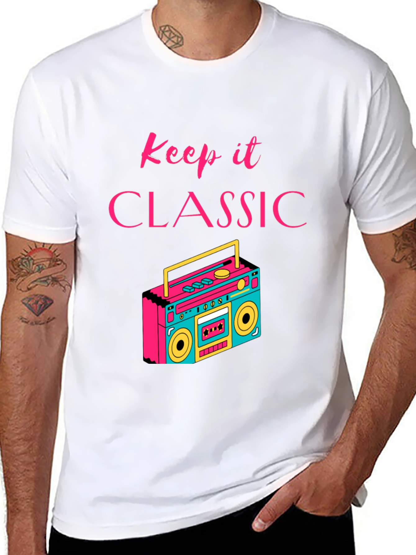 Keep it Classic Retro Boombox Graphic T-Shirt