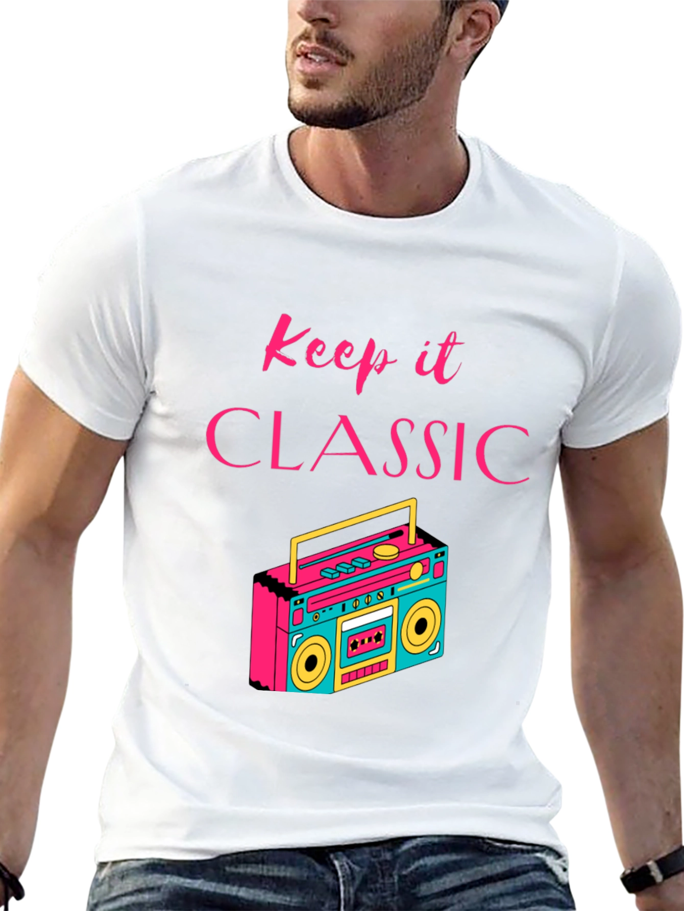 Keep it Classic Retro Boombox Graphic T-Shirt