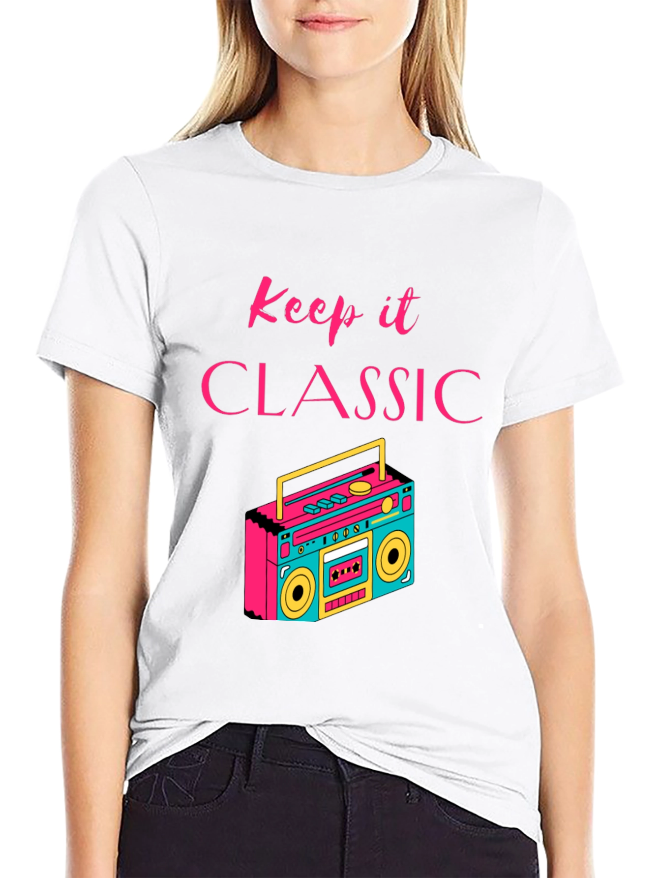 Keep it Classic Retro Boombox Graphic T-Shirt