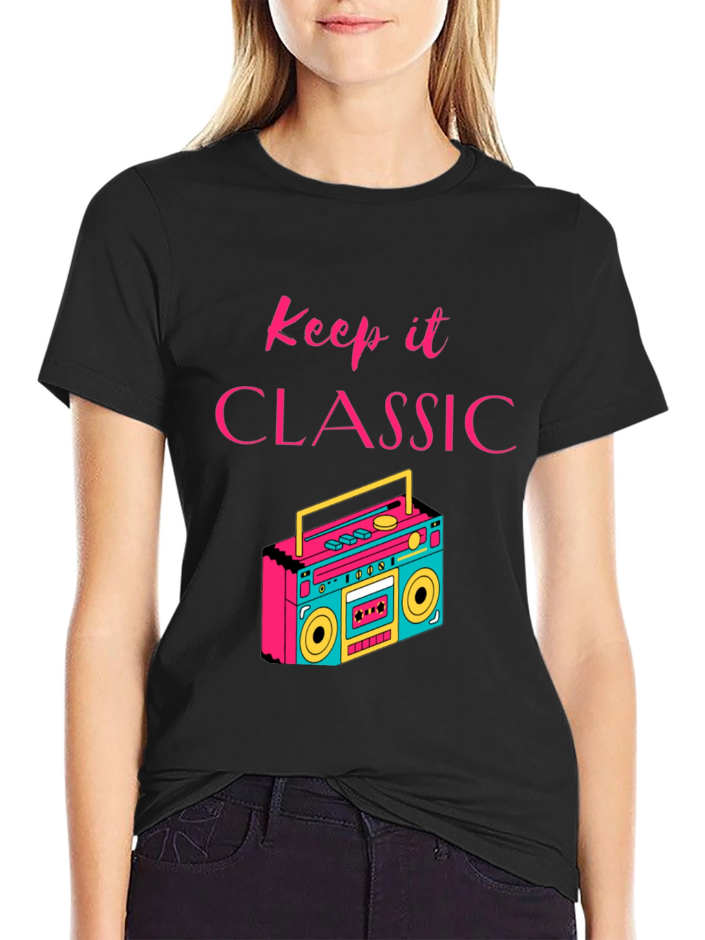 Keep it Classic Retro Boombox Graphic T-Shirt