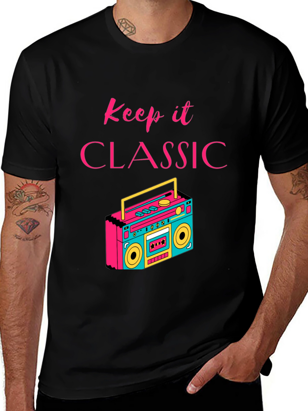 Keep it Classic Retro Boombox Graphic T-Shirt