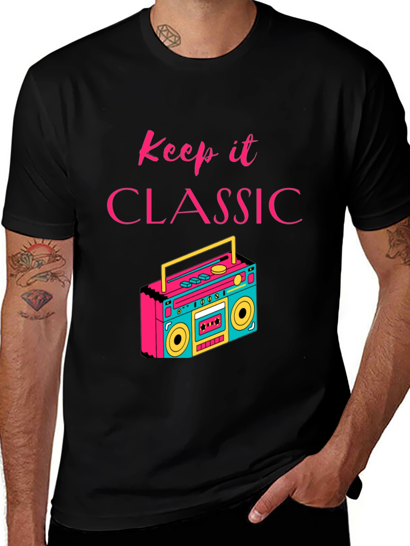 Keep it Classic Retro Boombox Graphic T-Shirt