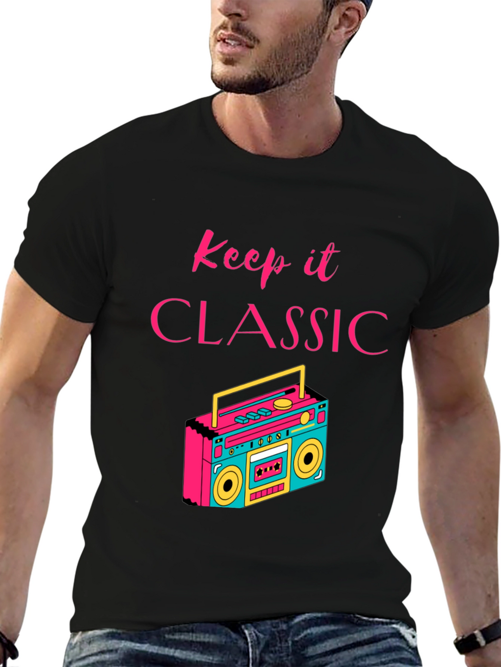 Keep it Classic Retro Boombox Graphic T-Shirt