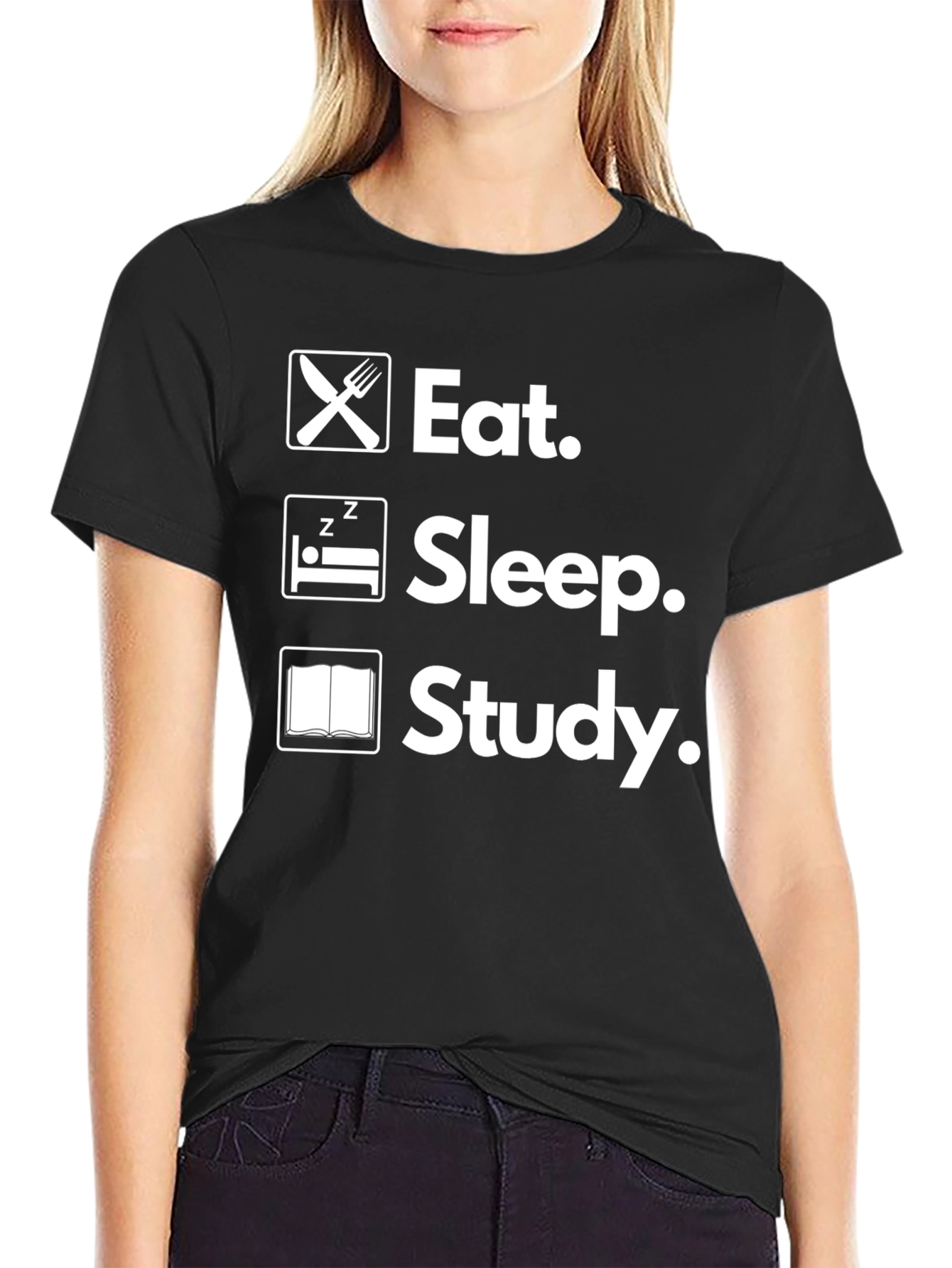 Eat Sleep Study T-Shirt College Life