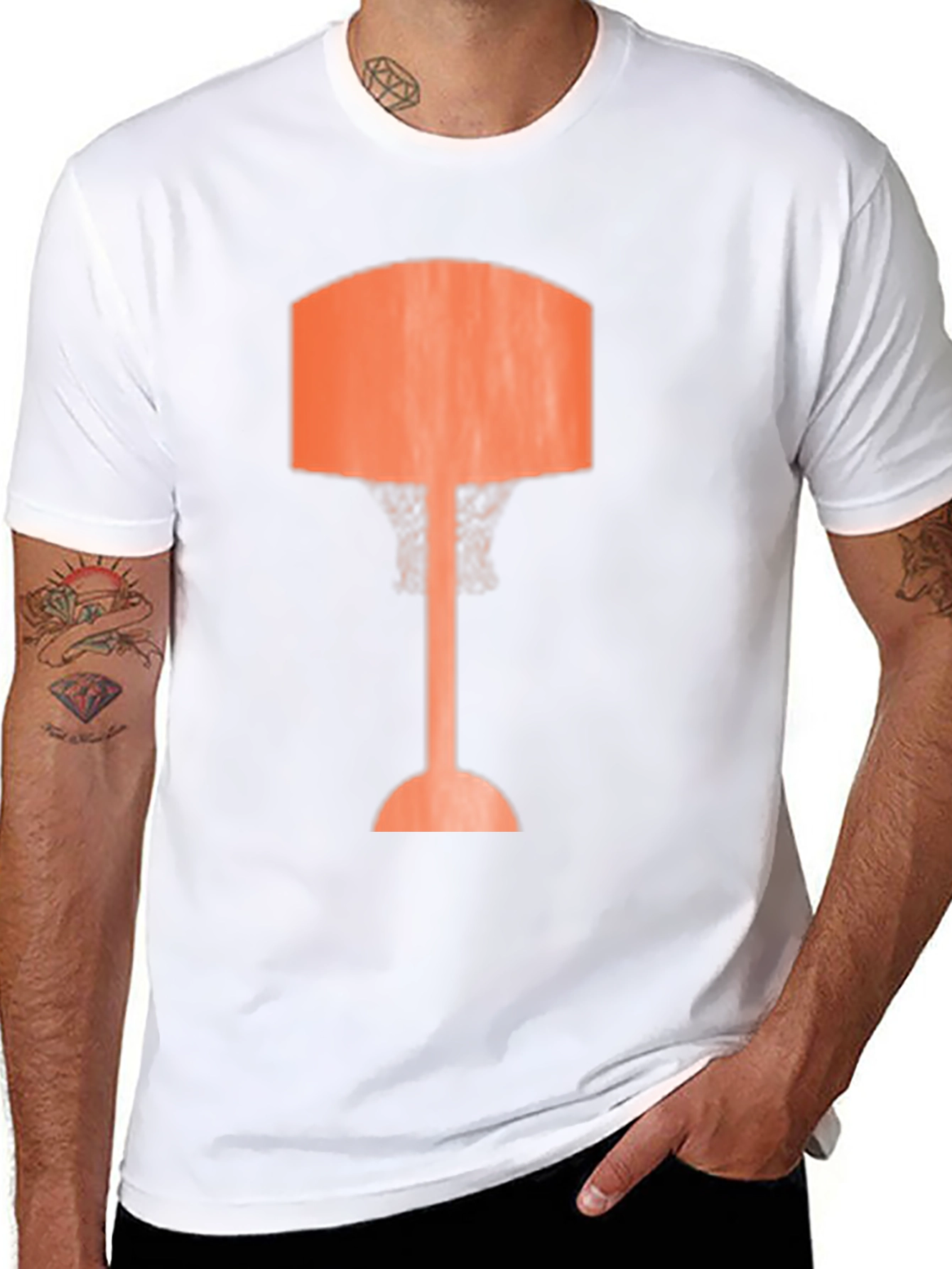 Retro Lamp Graphic Tee - Stylish Black T-Shirt
