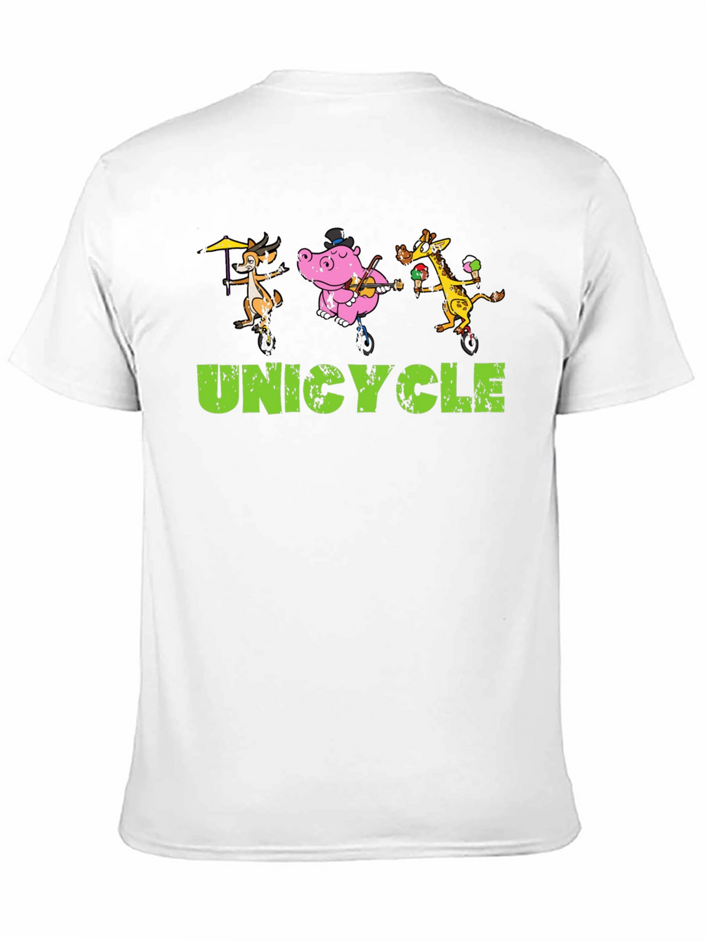 Unicycle Animal Crew Graphic Tee - Black