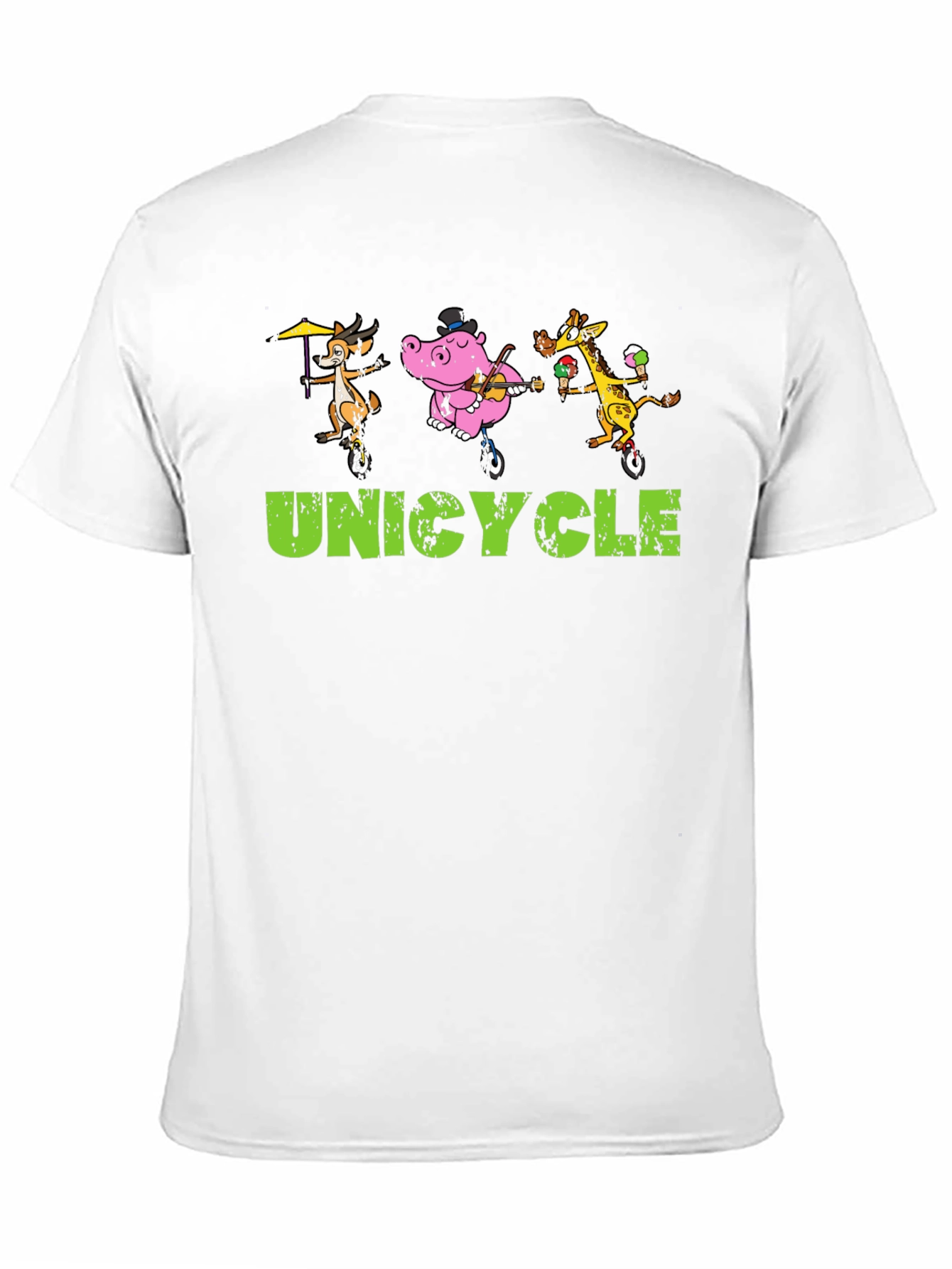 Unicycle Animal Crew Graphic Tee - Black