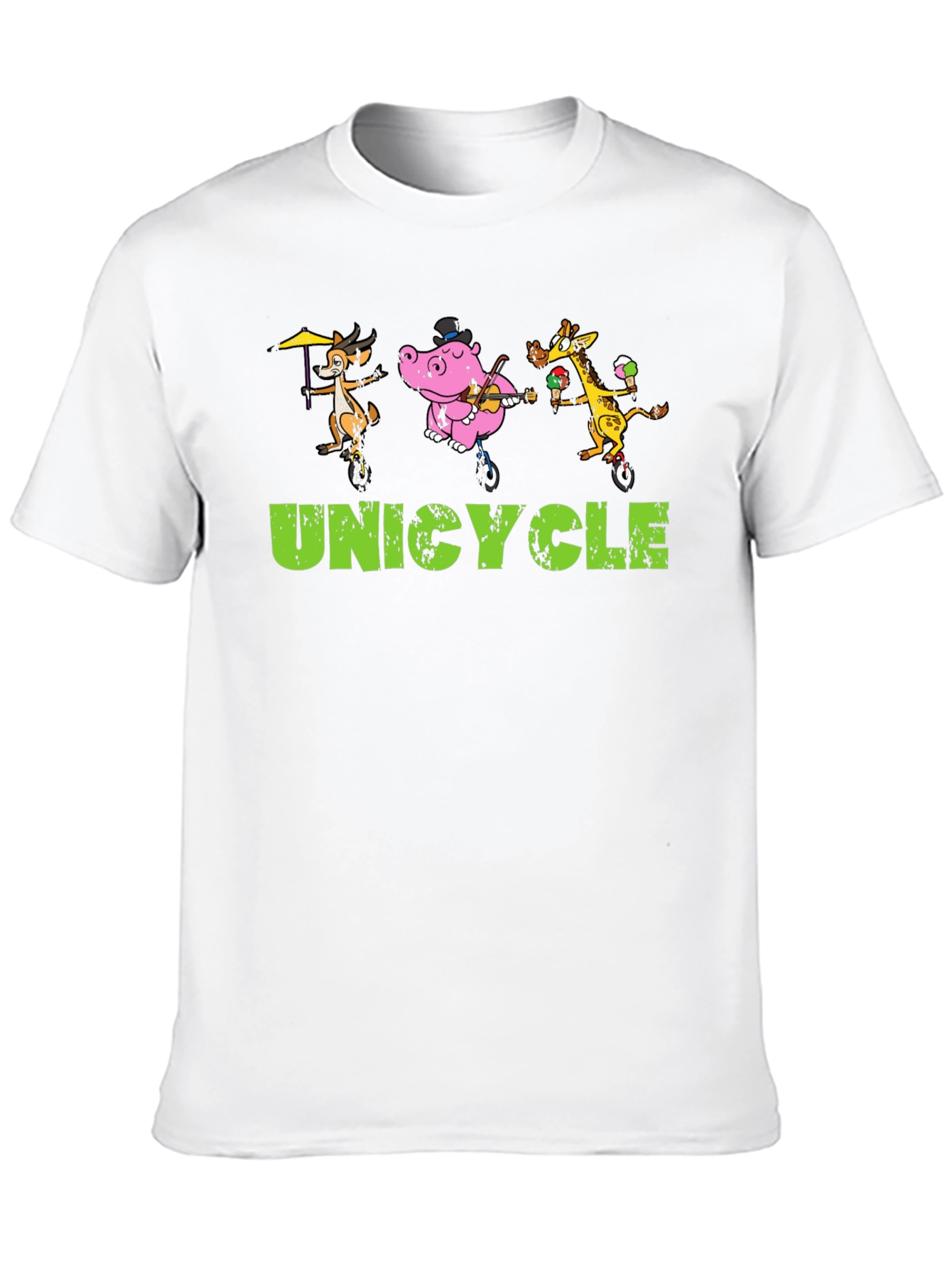 Unicycle Animal Crew Graphic Tee - Black
