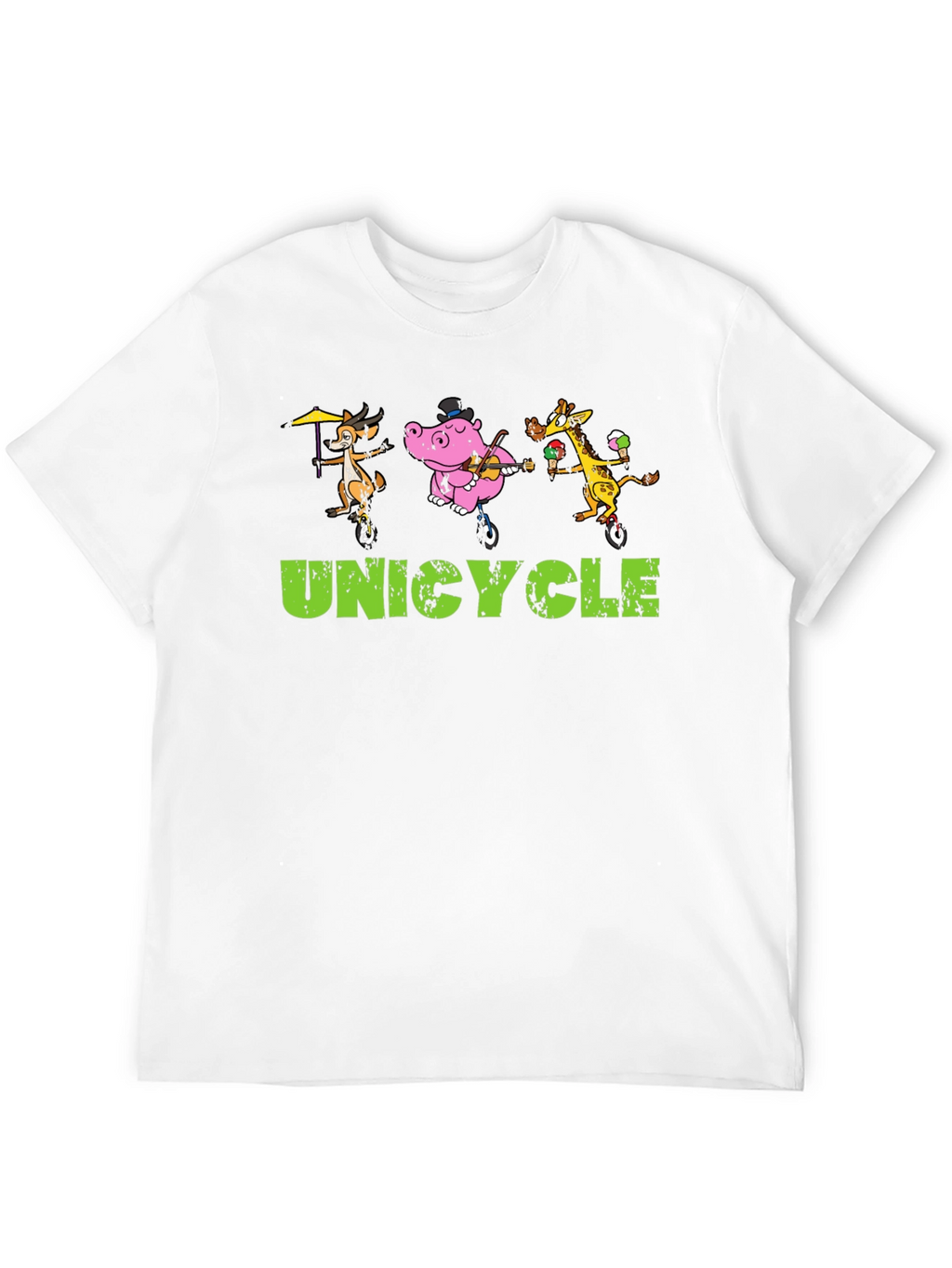Unicycle Animal Crew Graphic Tee - Black