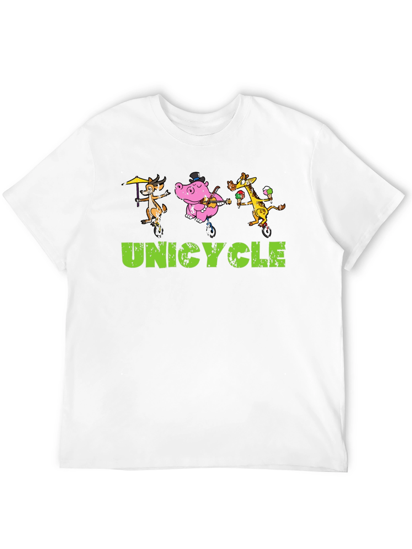 Unicycle Animal Crew Graphic Tee - Black