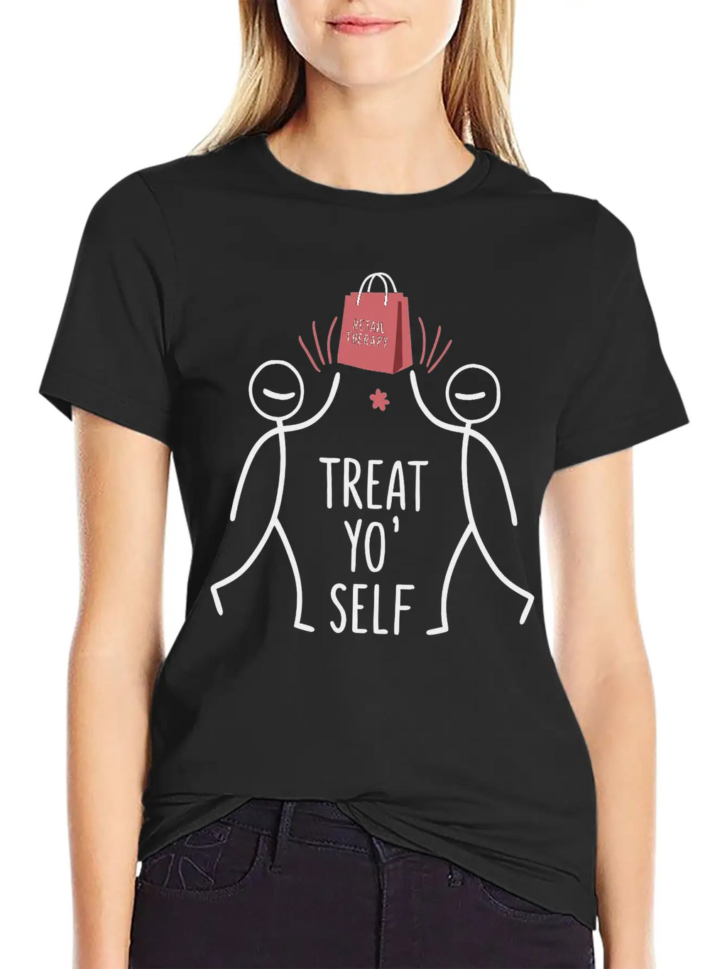 High Fiving With A Shopping Bag Unisex Casual T-Shirt – Clean Design For Daily Comfort