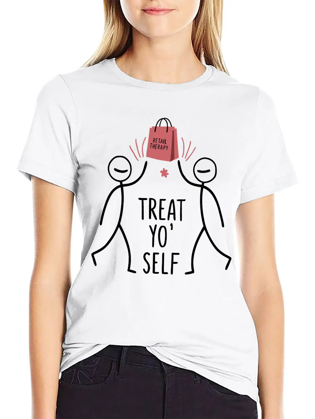 High Fiving With A Shopping Bag Unisex Casual T-Shirt – Clean Design For Daily Comfort