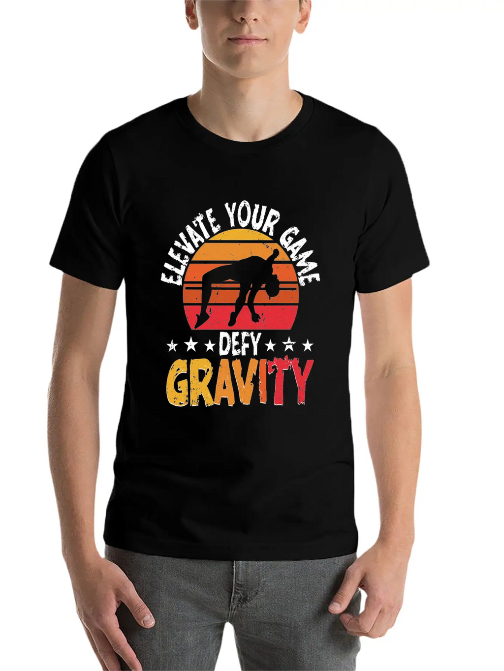 High Jump Elevate Your Game Defy Gravity Unisex Short Sleeve Soft Cotton T-Shirt – Casual Everyday Wear
