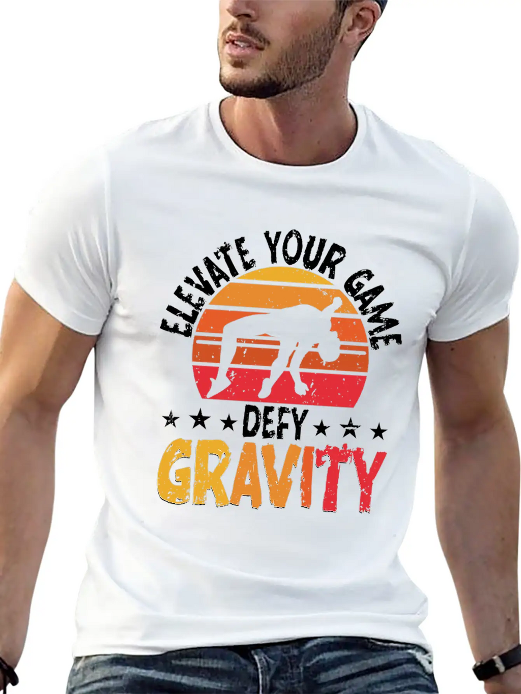 High Jump Elevate Your Game Defy Gravity Unisex Short Sleeve Soft Cotton T-Shirt – Casual Everyday Wear
