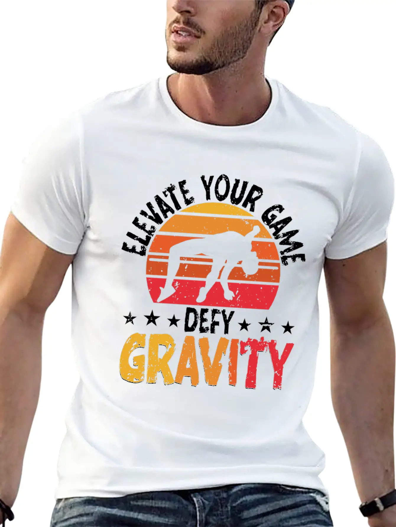 High Jump Elevate Your Game Defy Gravity Unisex Short Sleeve Soft Cotton T-Shirt – Casual Everyday Wear