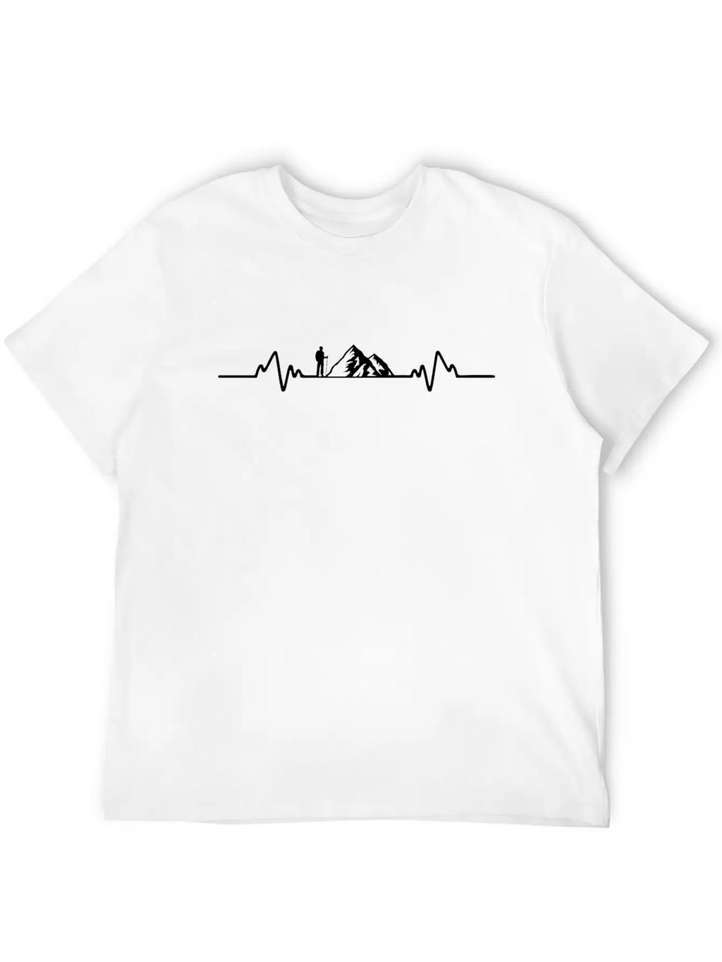 Hiking Heartbeat Hiking Mountaineer Gift For Hiker Unisex Short Sleeve Soft Cotton T-Shirt – Casual Everyday Wear