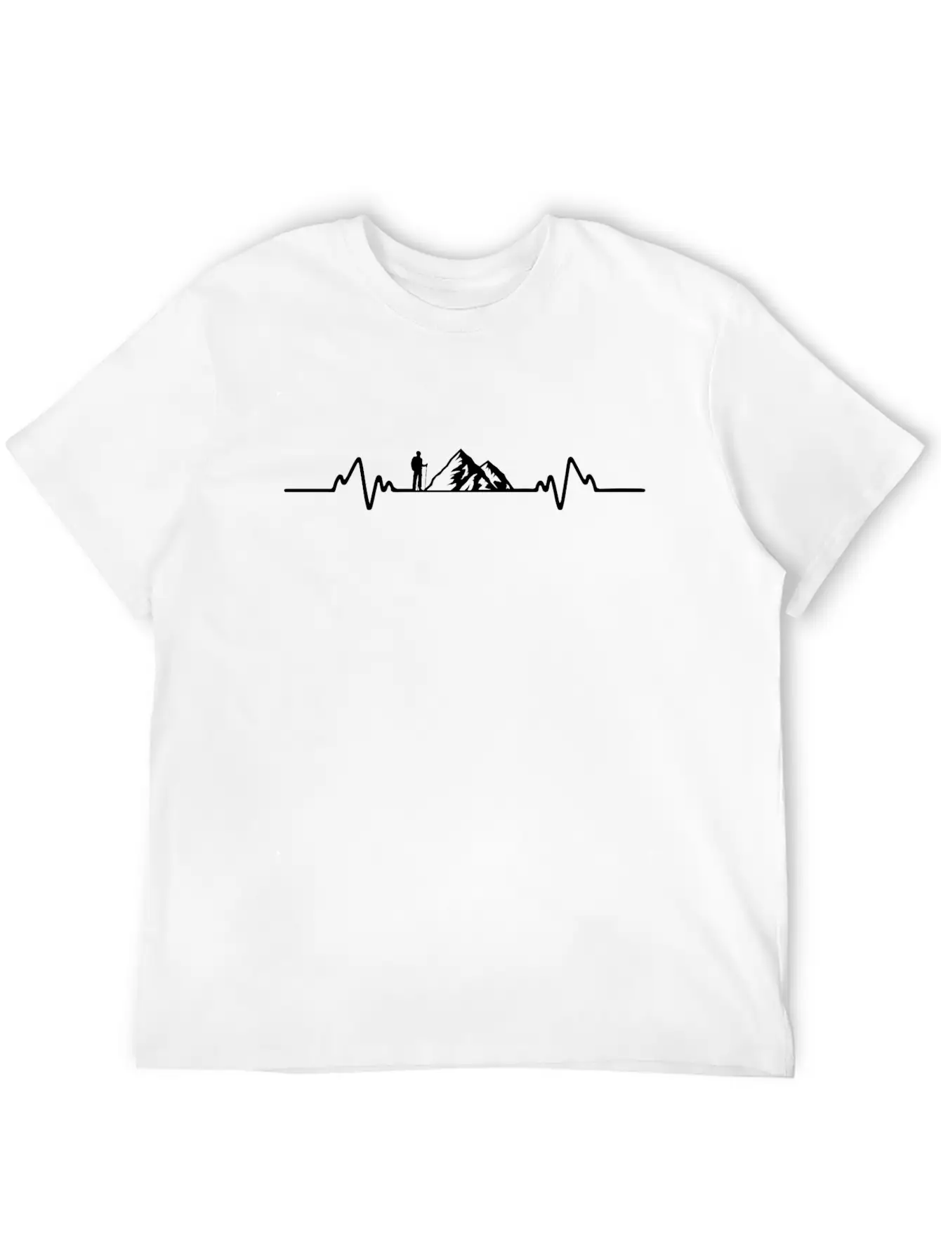 Hiking Heartbeat Hiking Mountaineer Gift For Hiker Unisex Short Sleeve Soft Cotton T-Shirt – Casual Everyday Wear