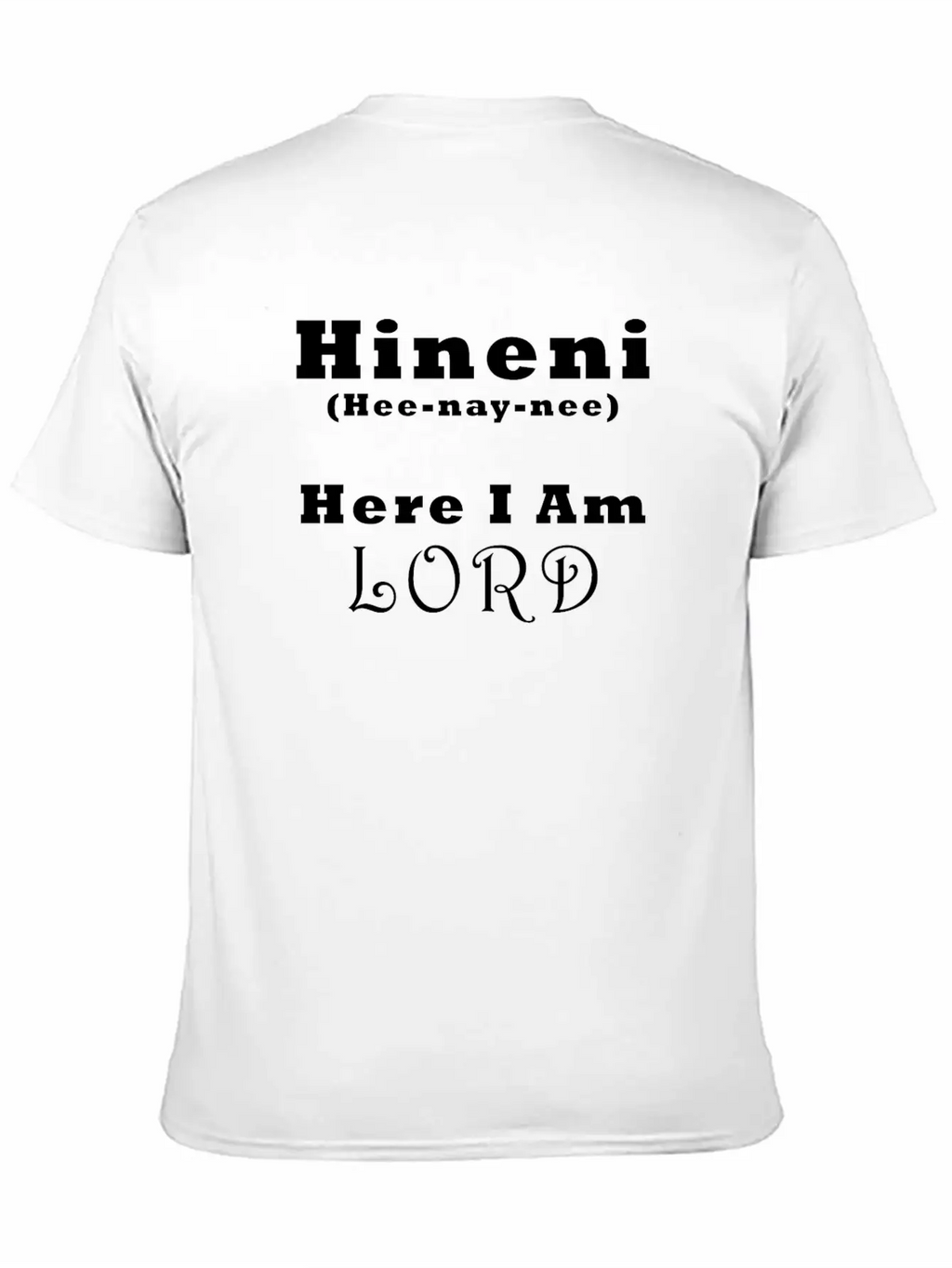 Hineni Here I Am (black) Unisex Short Sleeve Soft Cotton T-Shirt – Casual Everyday Wear