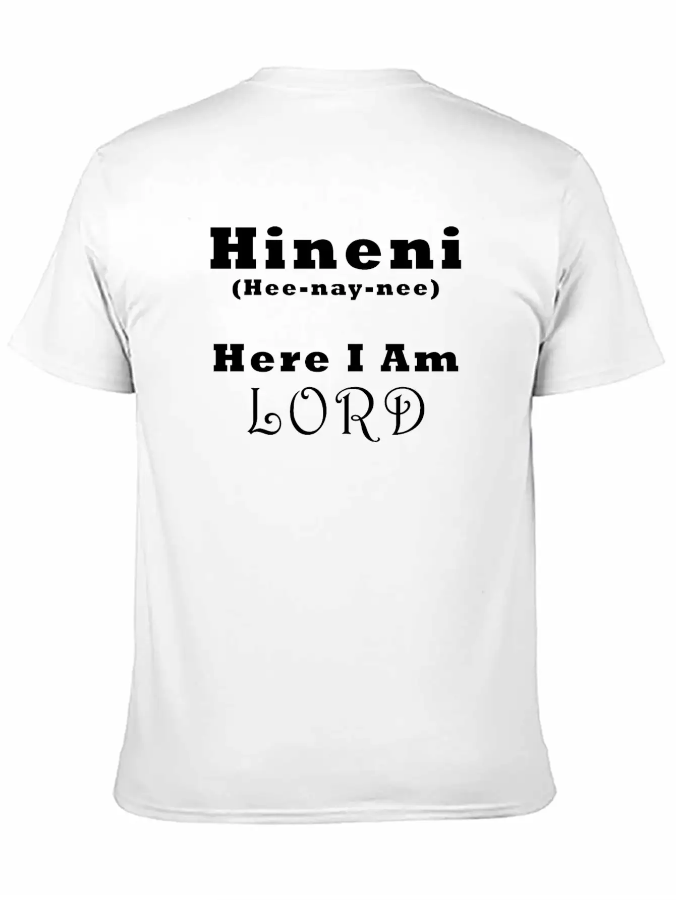 Hineni Here I Am (black) Unisex Short Sleeve Soft Cotton T-Shirt – Casual Everyday Wear