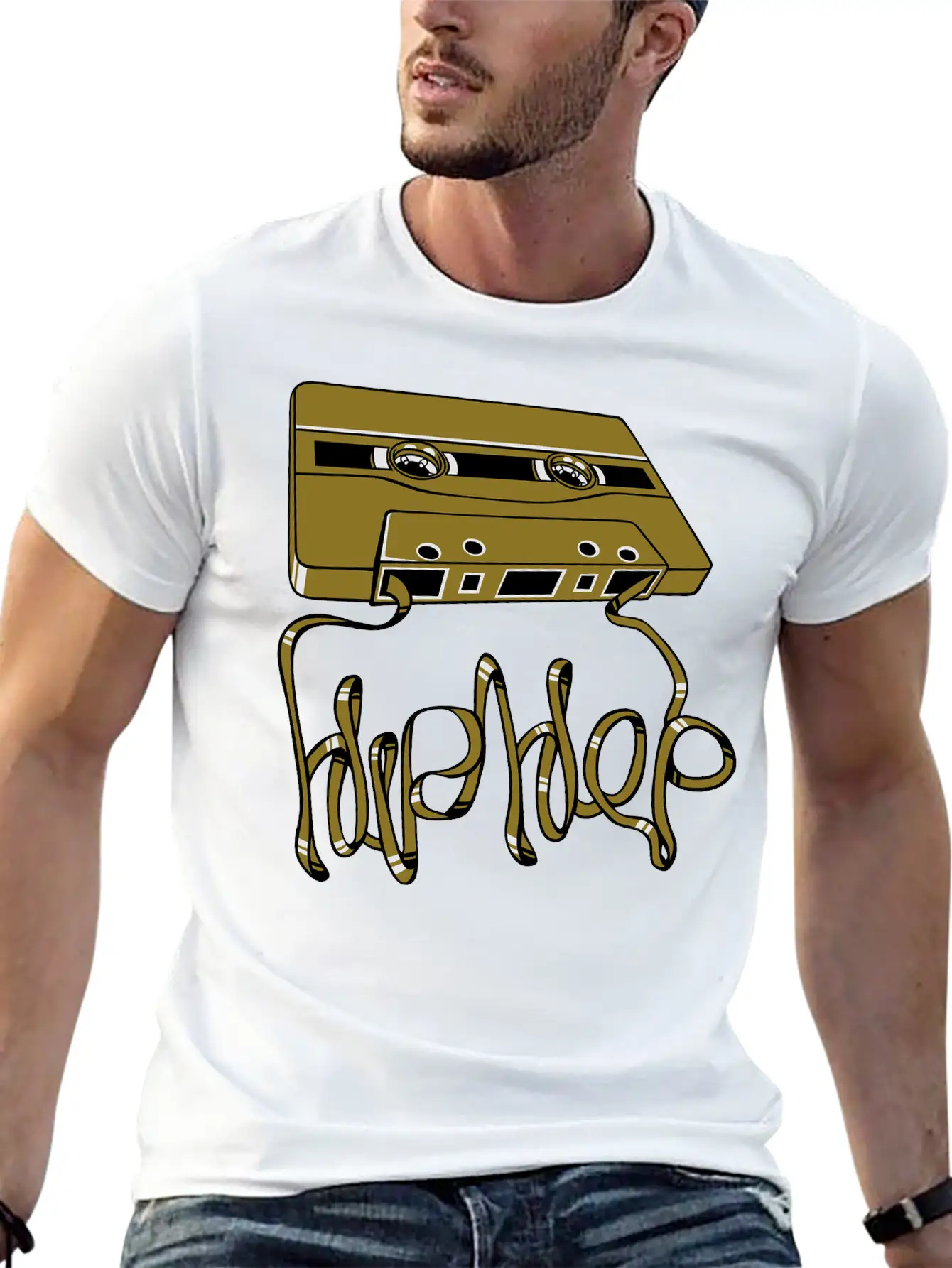 Hip Hop Tape Flex Unisex Short Sleeve Soft Cotton T-Shirt – Casual Everyday Wear