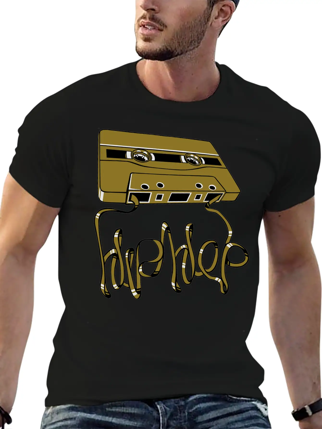 Hip Hop Tape Flex Unisex Short Sleeve Soft Cotton T-Shirt – Casual Everyday Wear