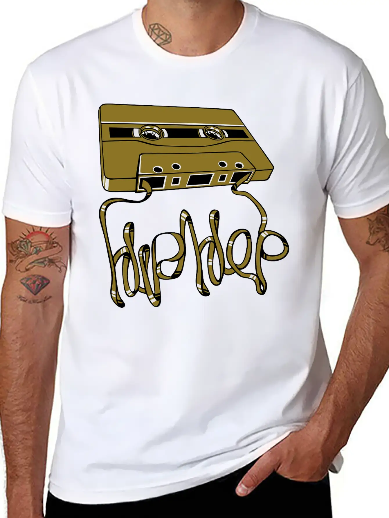 Hip Hop Tape Flex Unisex Short Sleeve Soft Cotton T-Shirt – Casual Everyday Wear
