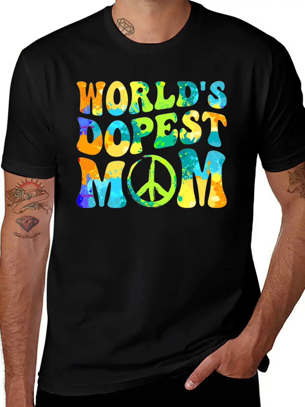 Hippie Mom Tie Dye Peace Breathable Soft Cotton T-Shirt – Timeless Casual Look